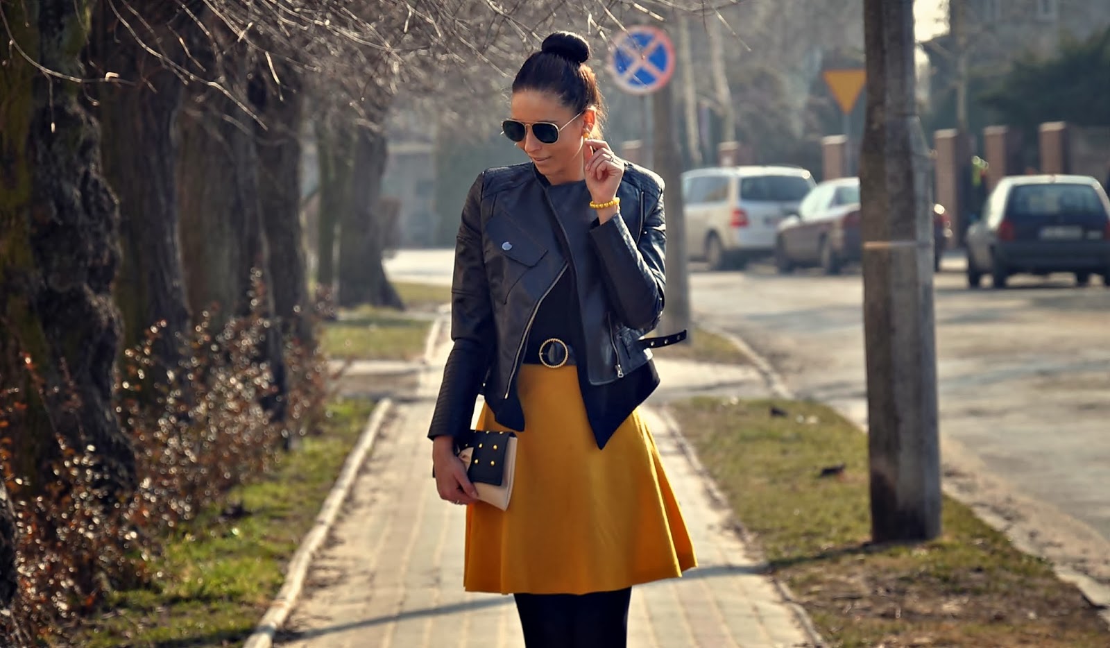 Diy skirt&leather jacket