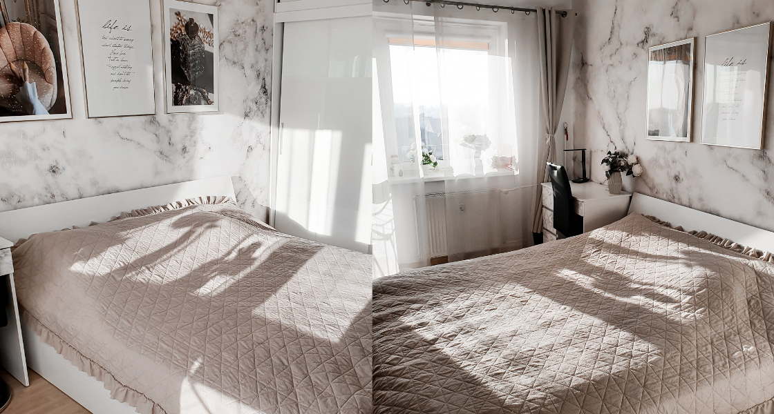 sypialnia przed i po